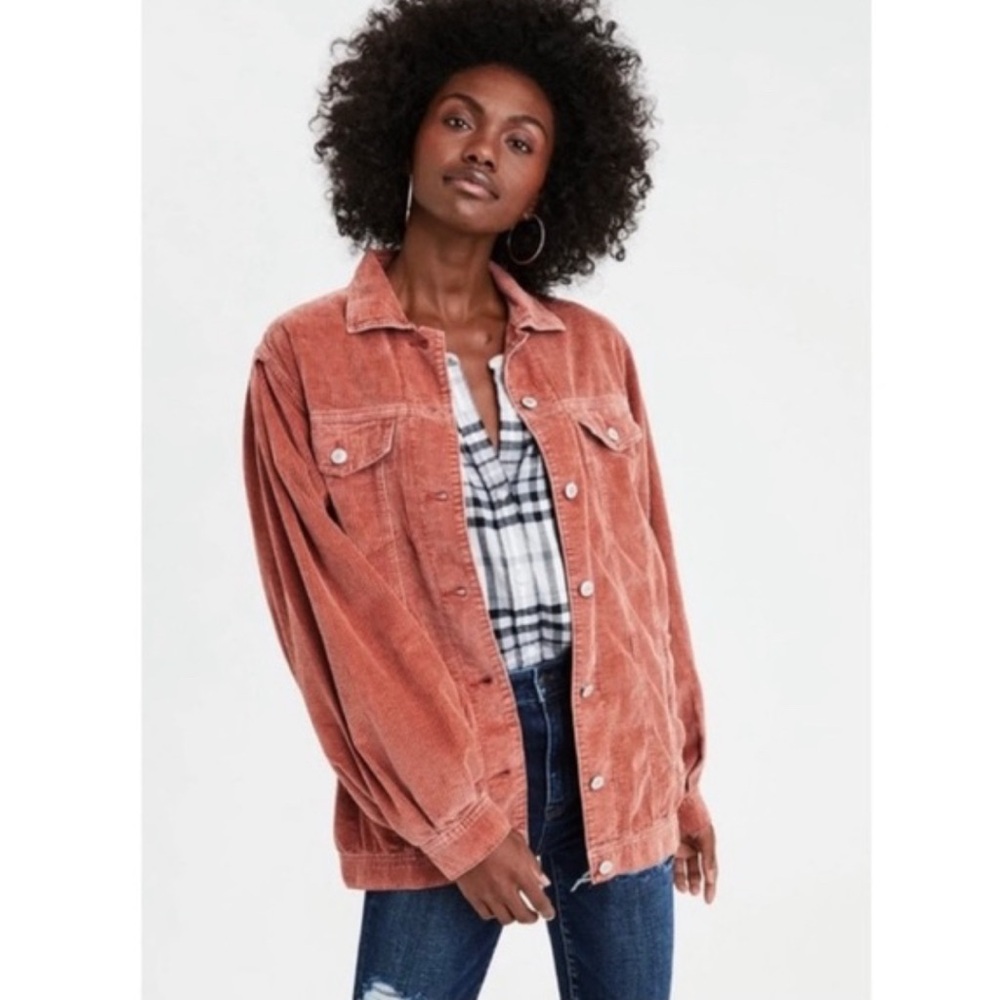 American Eagle Corduroy Jacket in Rust